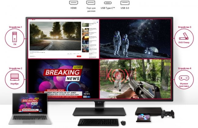 Огромный 4K-монитор LG 43UN700-B с портом USB Type-C поступил в продажу в России - «Новости сети»