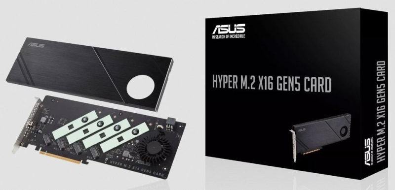 ASUS выпустила карту расширения Hyper M.2 x16 Gen5 для четырёх SSD и с пропускной способностью до 512 Гбит/с - «Новости сети»