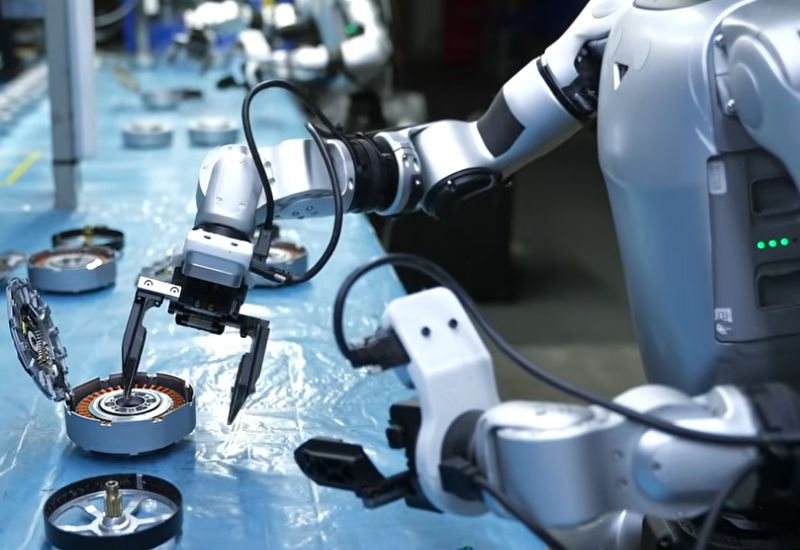 Китайская Unitree показала, как человекоподобный робот собирает детали для своих собратьев - «Новости сети»