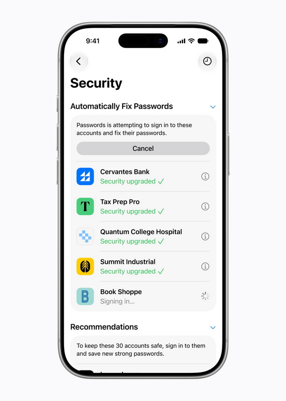 Apple будет автоматически менять скомпрометированные пароли - «Новости»